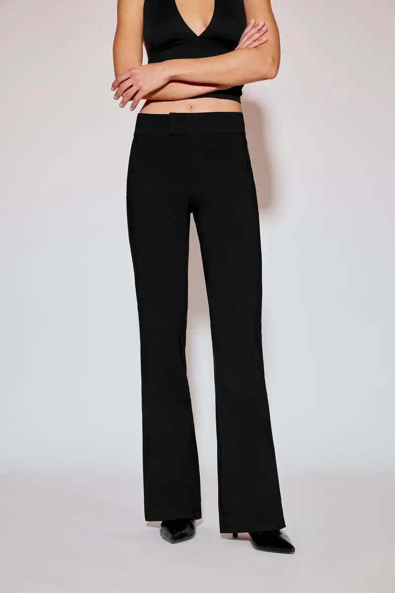 Pantaloni A Campana A Vita Media Nero miniatura 2