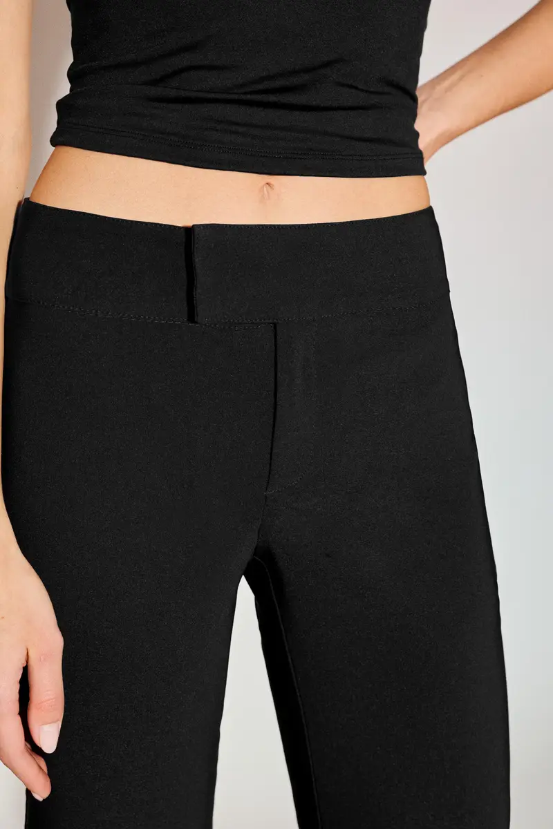 Pantaloni A Campana A Vita Media Nero miniatura 3