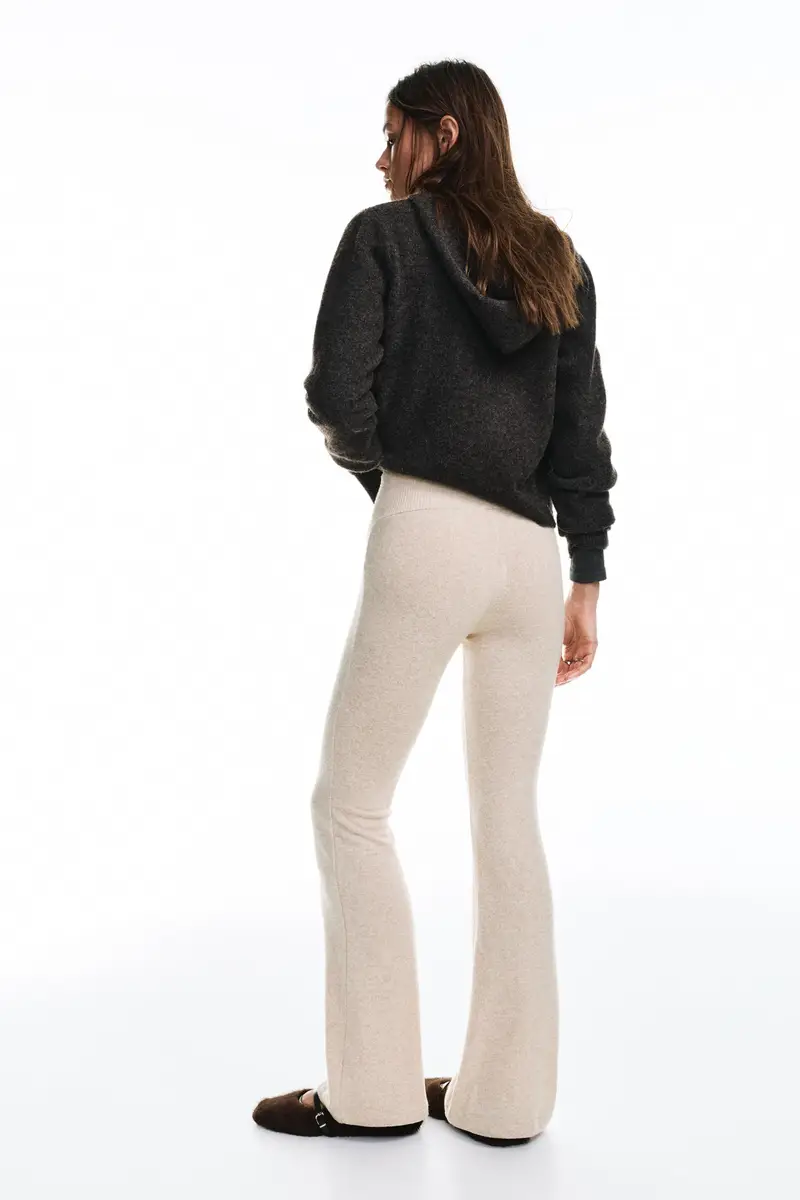 Pantaloni A Campana Soft Touch Beige miniatura 2