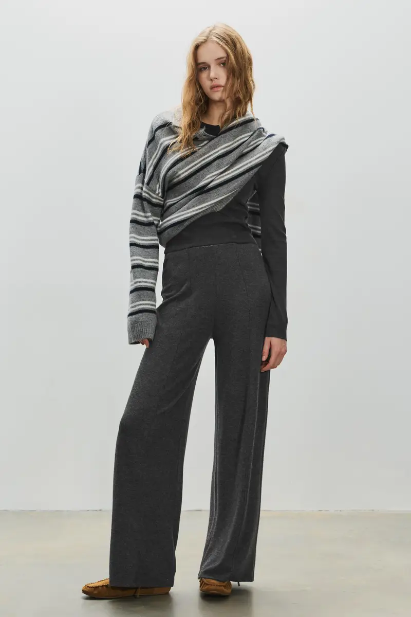 Pantaloni A Gamba Larga Soft Touch Grigio oscuro