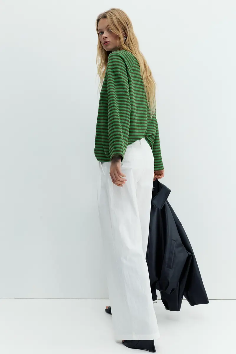 Pantaloni Bianchi Con Doppia Pince Bianco miniatura 3