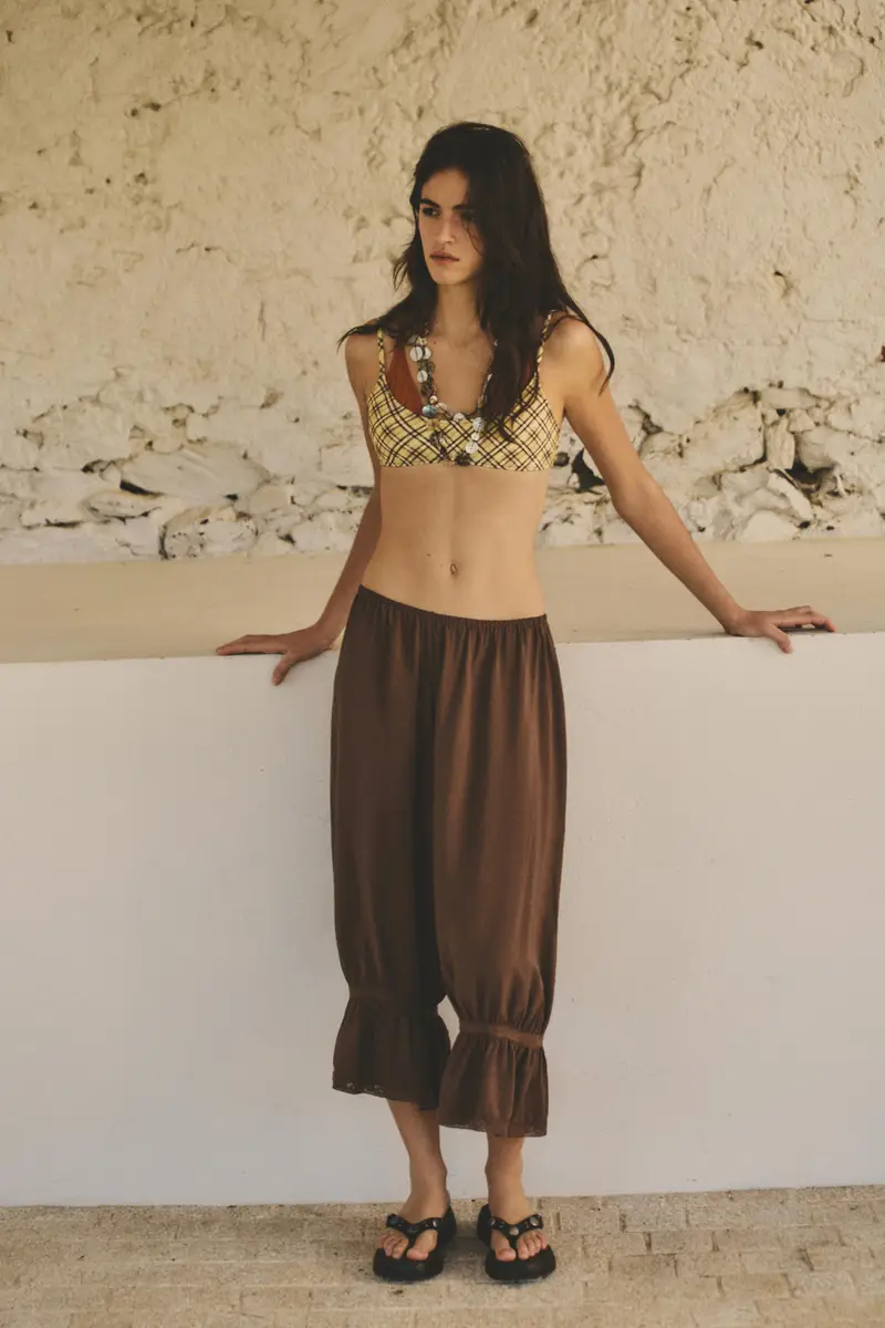 Pantaloni Bloomer Marroni Marrone