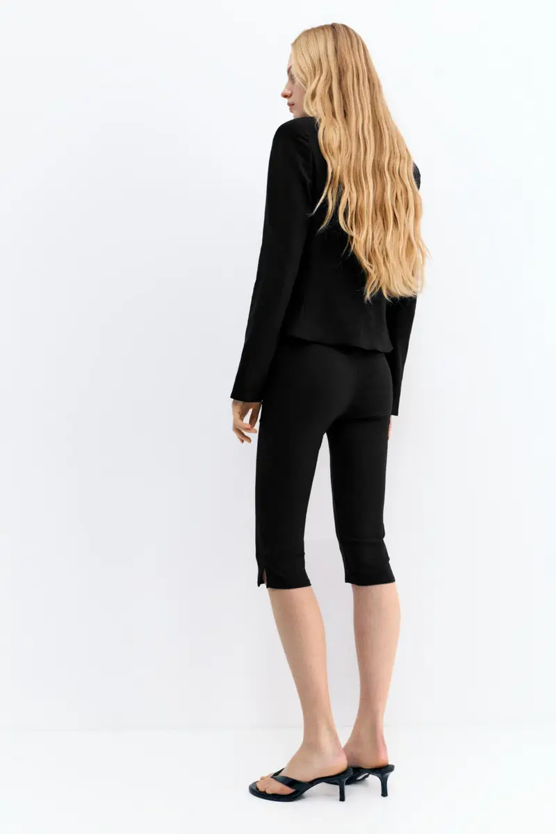 Pantaloni Capri Con Cerniera Nero miniatura 2
