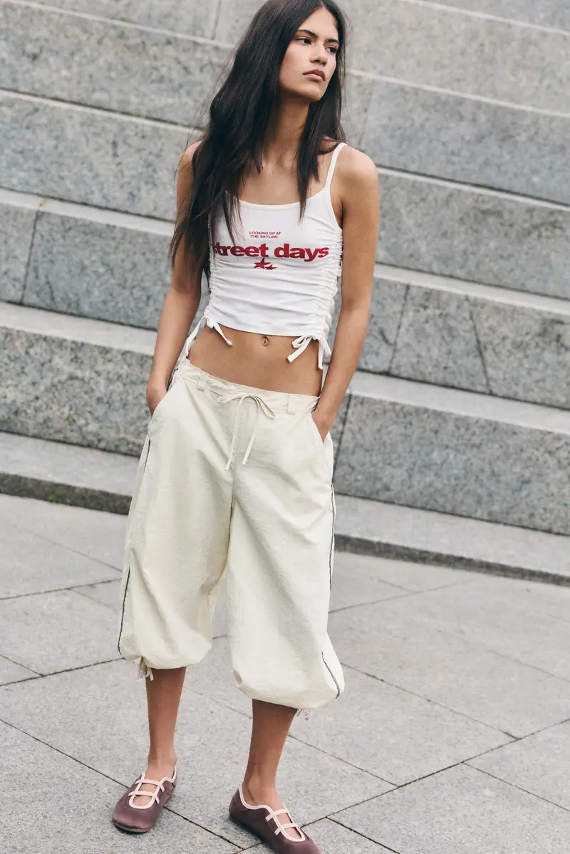 Pantaloni Capri Da Gaucho Tecnico Beige