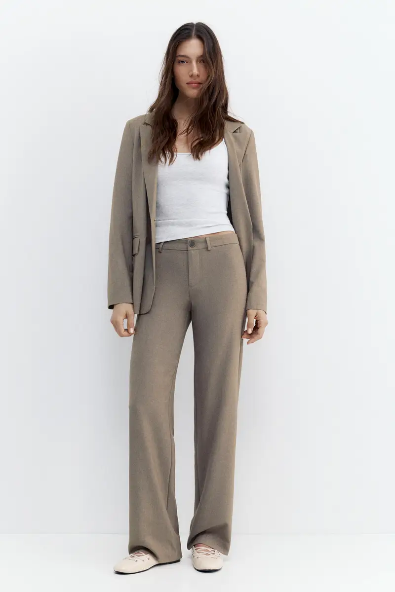 Pantaloni Con Tasche Posteriori Marrone topo