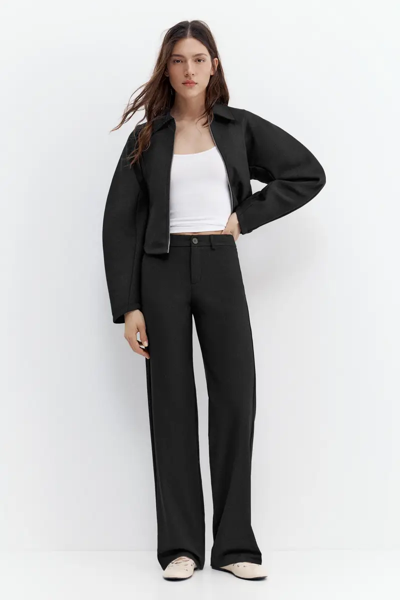 Pantaloni Con Tasche Posteriori Nero