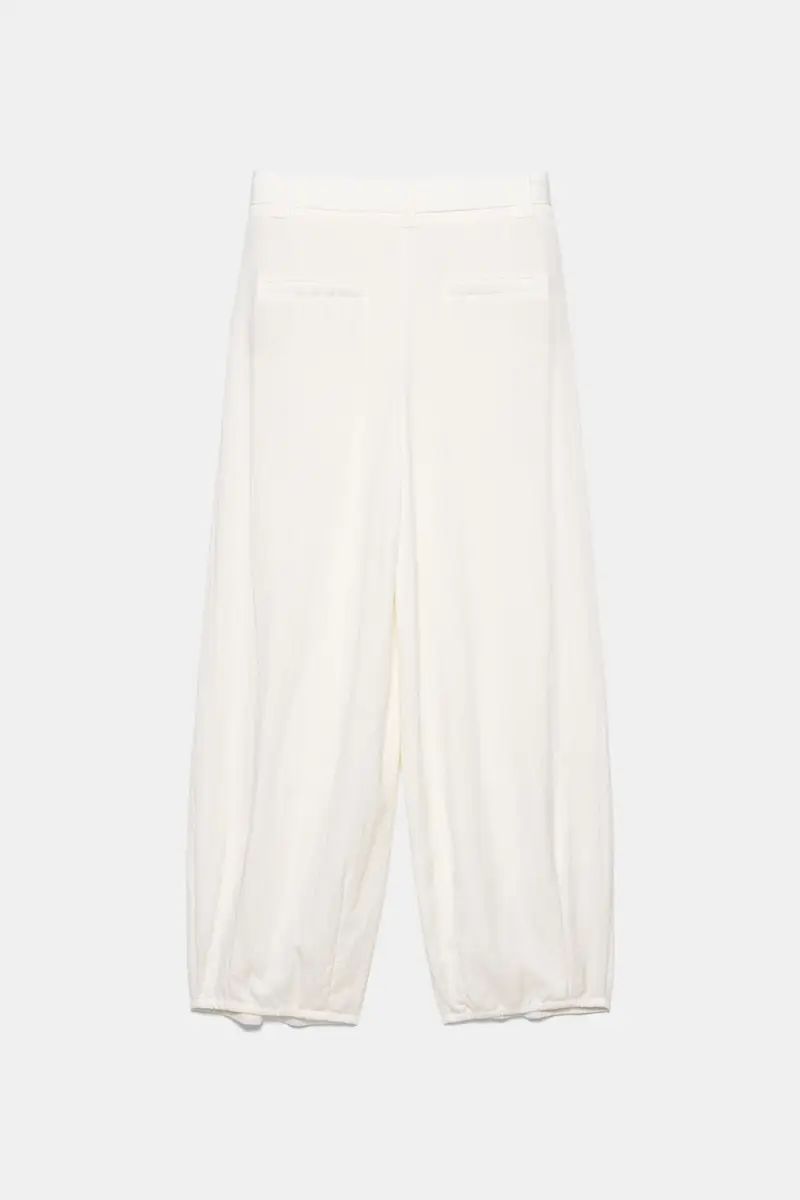 Pantaloni Da Gaucho Con Pinces Beige miniatura 3