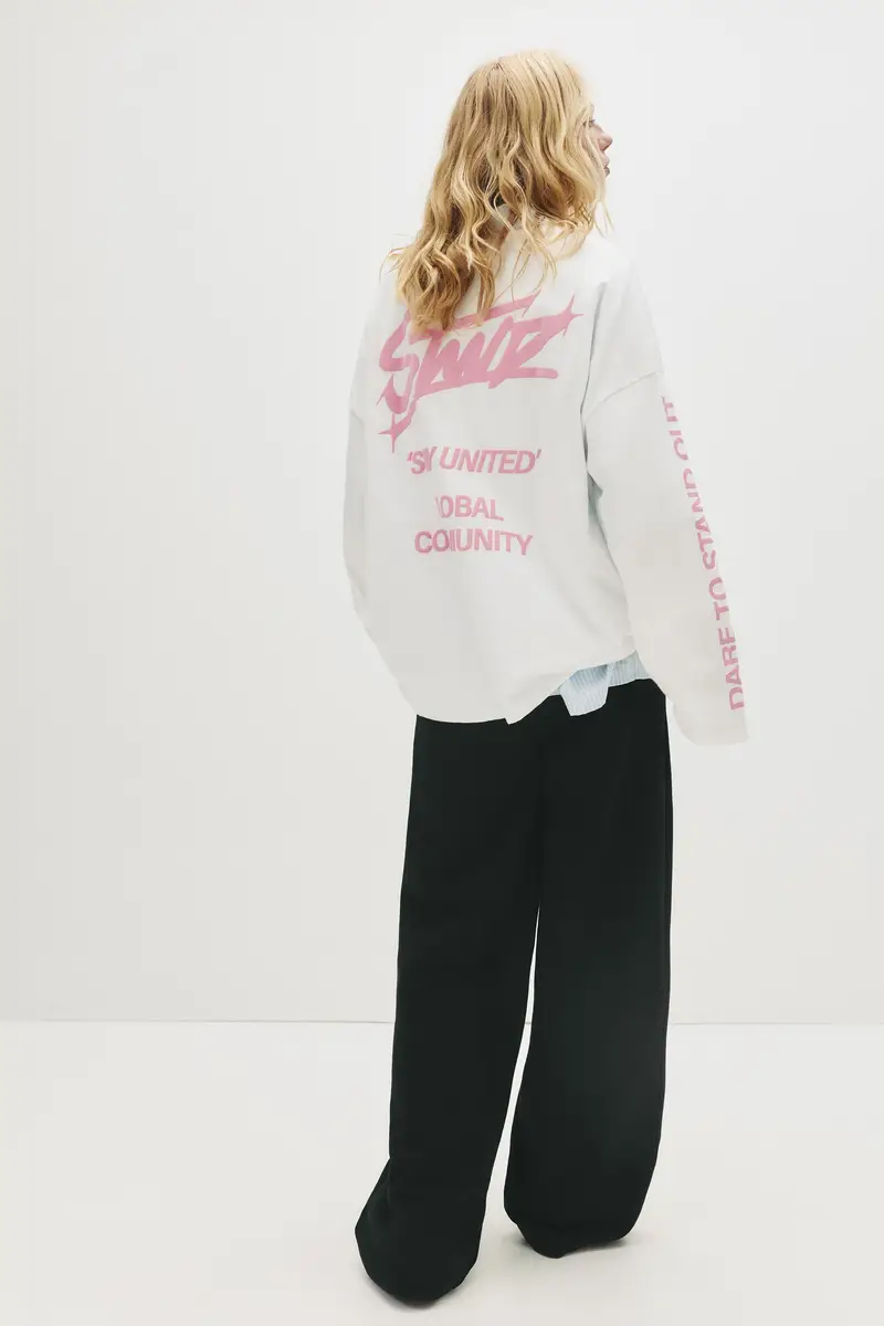 Pantaloni Da Tuta A Gamba Larga Con Nervatura Nero miniatura 2