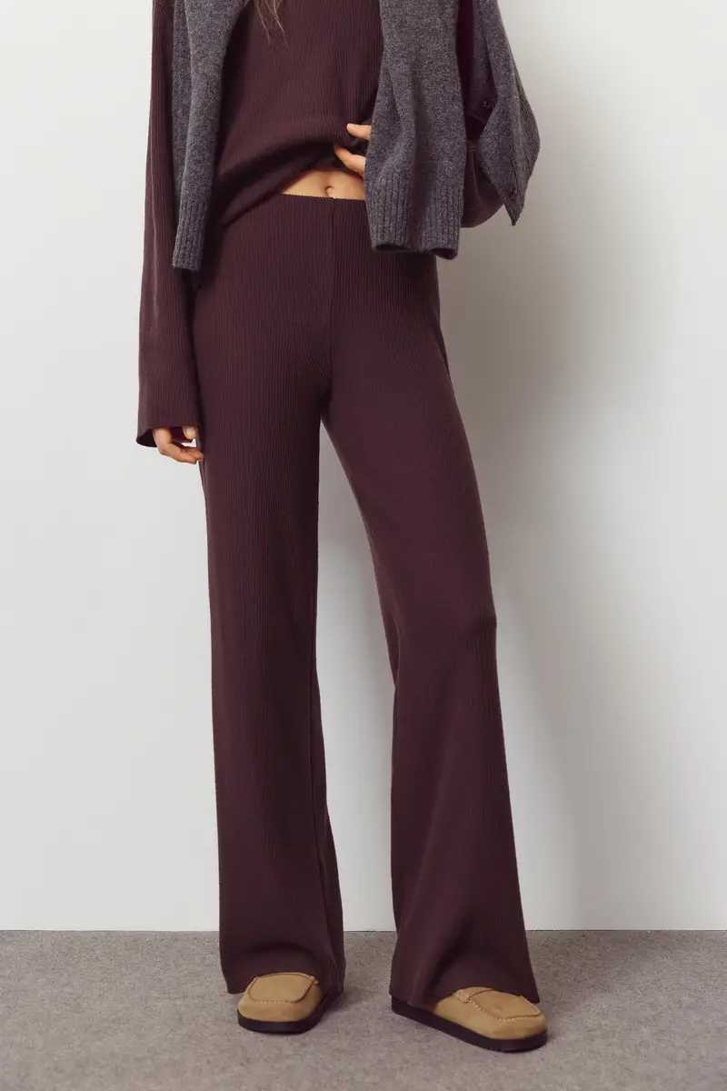 Pantaloni Dritti Soft Touch Burgundy miniatura 2