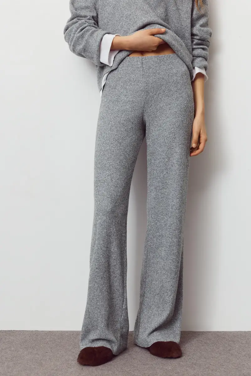 Pantaloni Dritti Soft Touch Grigio miniatura 2