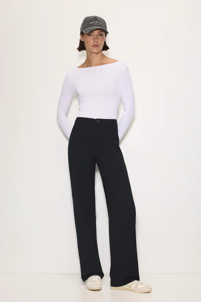 Pantaloni Eleganti A Vita Alta A righe