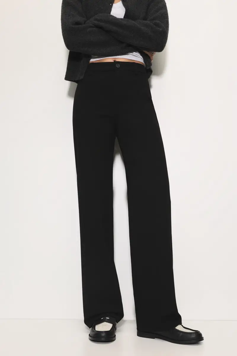 Pantaloni Eleganti A Vita Alta Nero miniatura 2