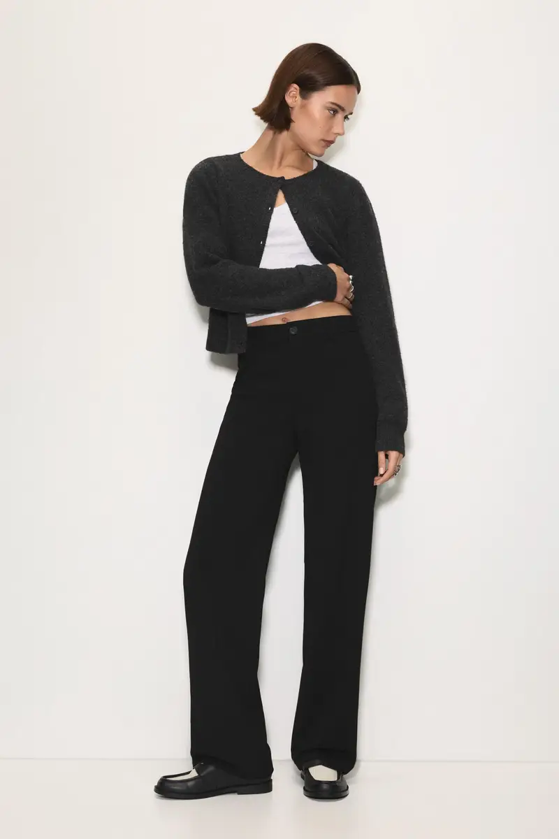 Pantaloni Eleganti A Vita Alta Nero