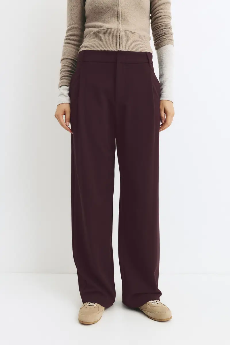 Pantaloni Eleganti Con Pinces Burgundy miniatura 2