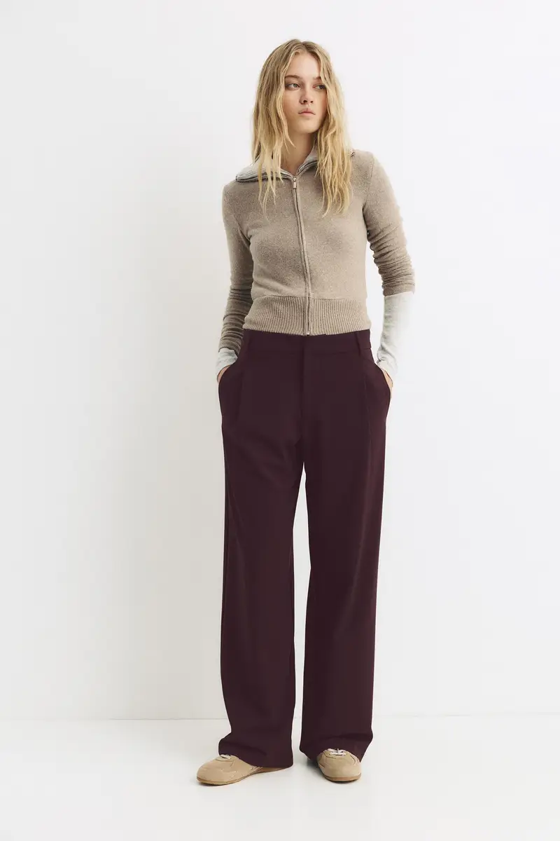 Pantaloni Eleganti Con Pinces Burgundy
