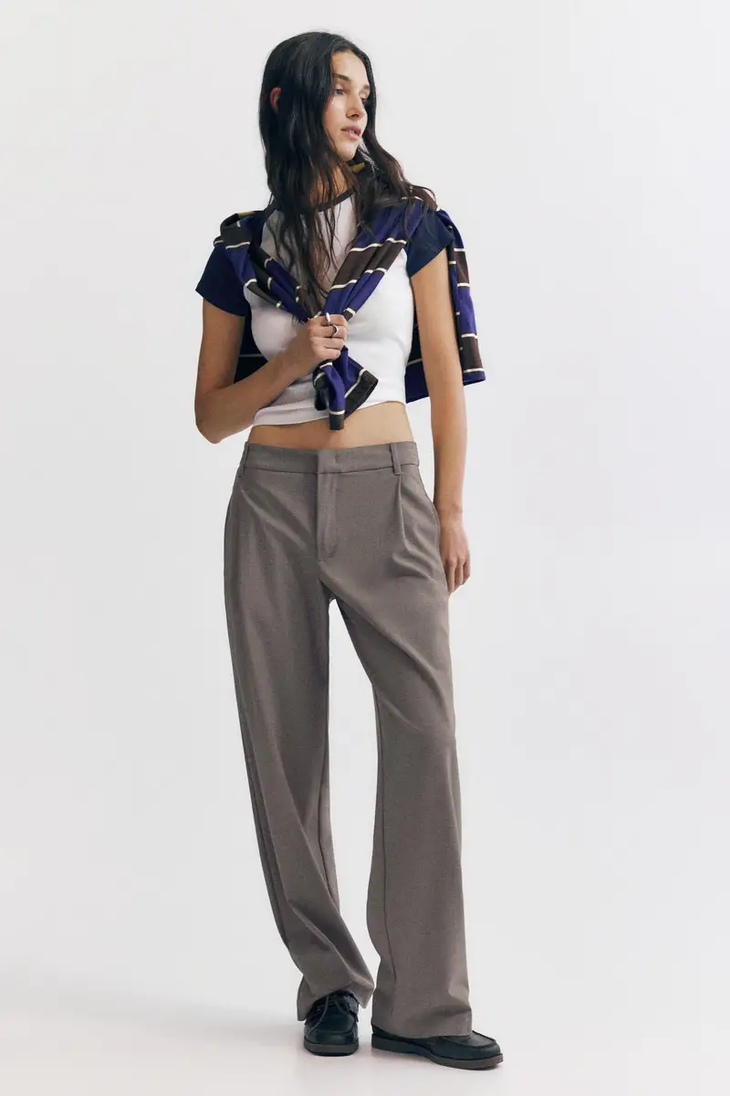 Pantaloni Eleganti Con Pinces Grigio topo miniatura 2