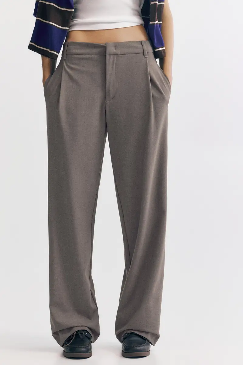 Pantaloni Eleganti Con Pinces Grigio topo miniatura 3