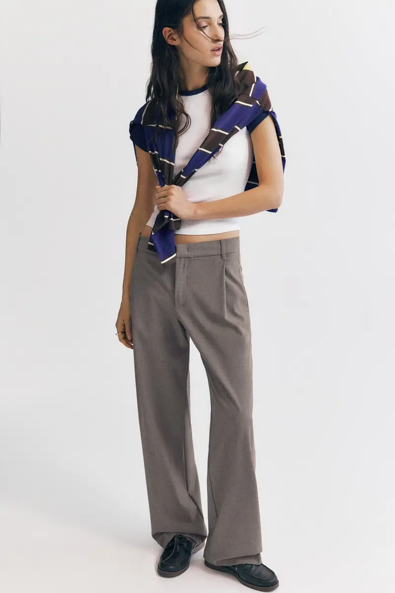 Pantaloni Eleganti Con Pinces Grigio topo