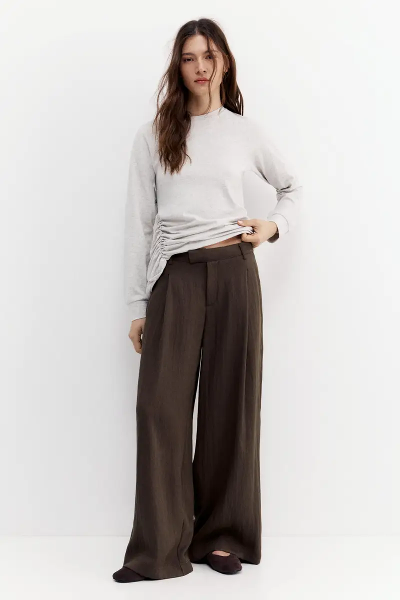 Pantaloni Eleganti Con Pinces Marrone