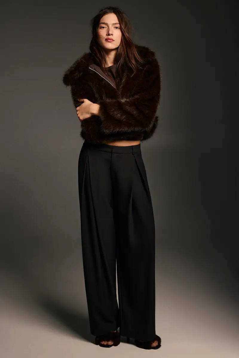 Pantaloni Eleganti Con Pinces Marrone