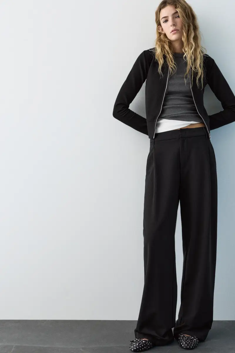 Pantaloni Eleganti Con Pinces Nero