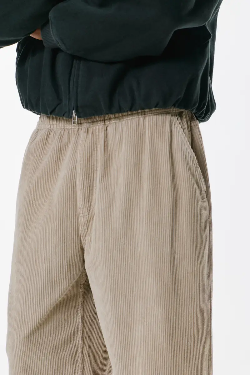 Pantaloni Jogger Baggy In Velluto A Coste Grigio miniatura 3