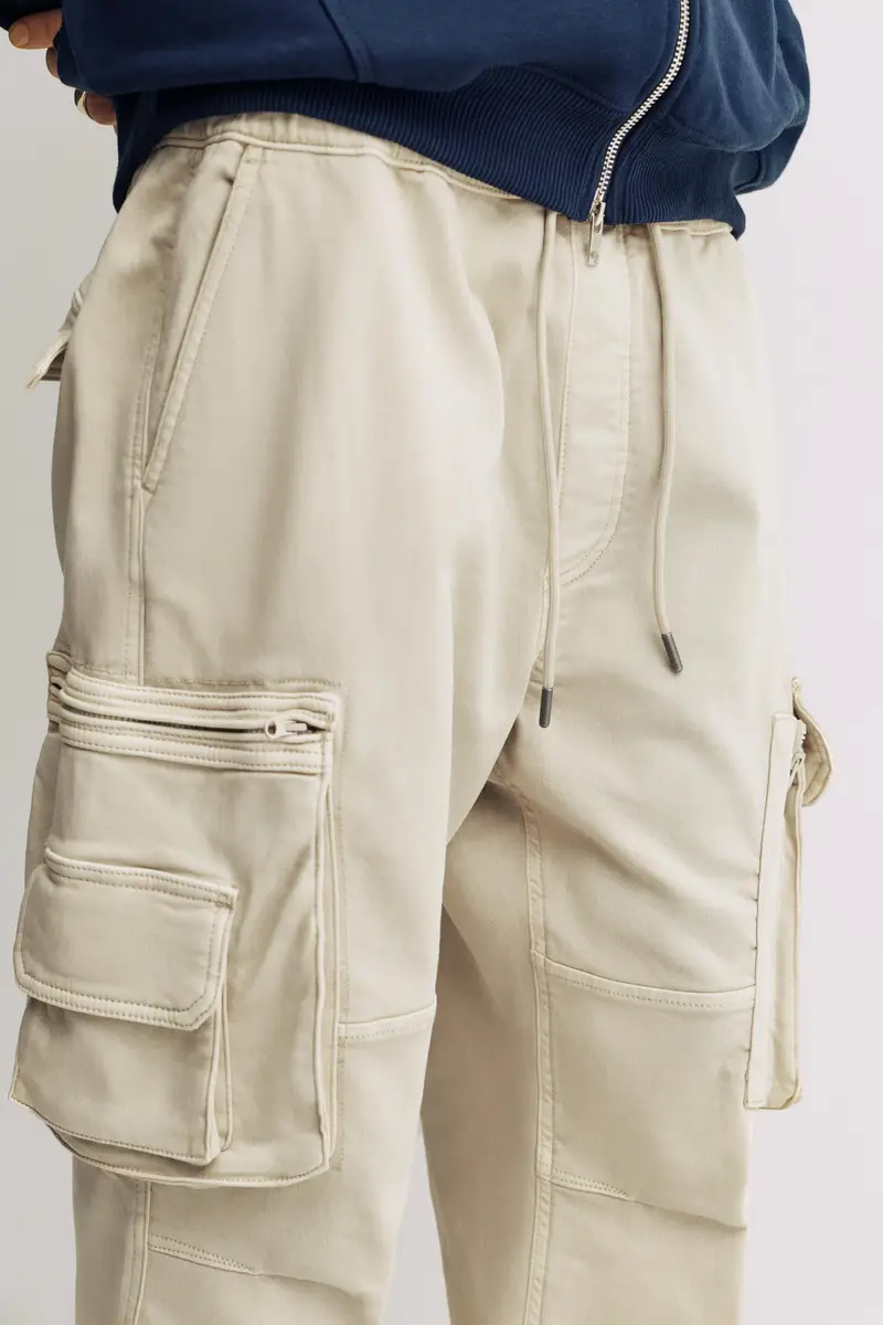 Pantaloni Jogger Comfort Multi-Tasche Beige miniatura 3