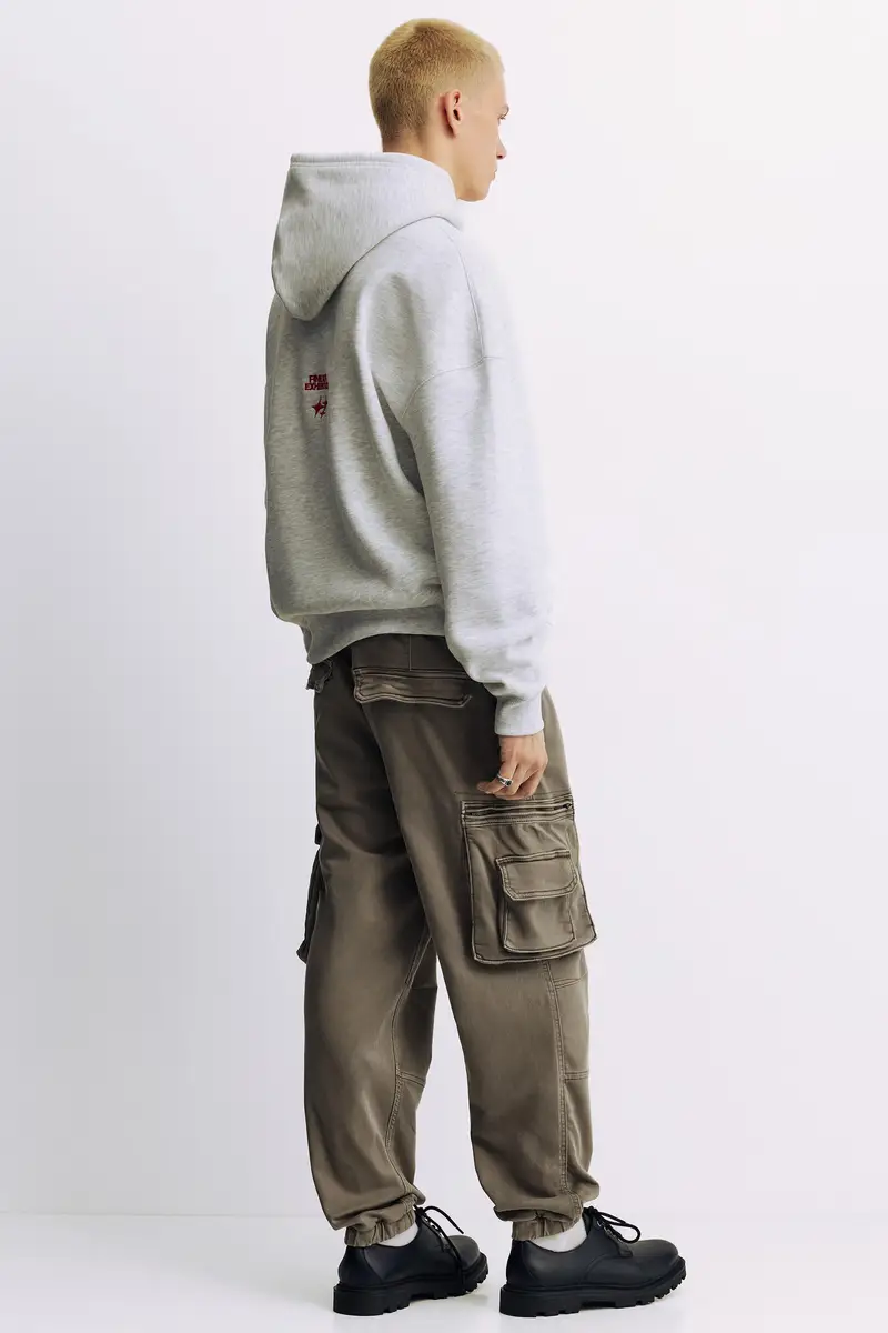 Pantaloni Jogger Comfort Multi Tasche Kaki miniatura 2