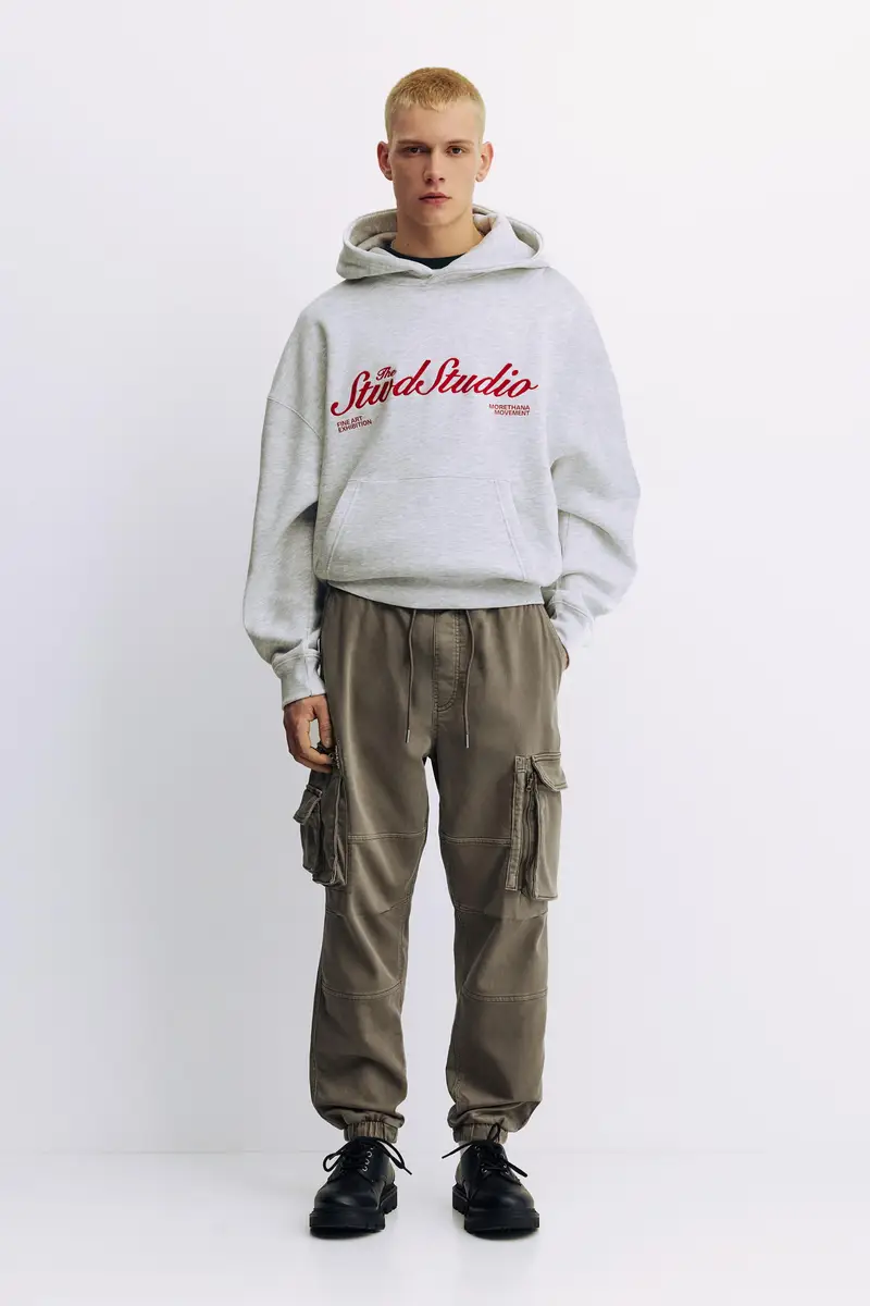 Pantaloni Jogger Comfort Multi Tasche Kaki