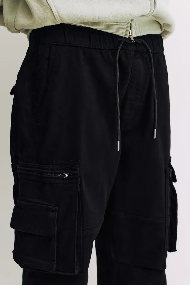 Pantaloni Jogger Comfort Multi-Tasche Nero miniatura 3