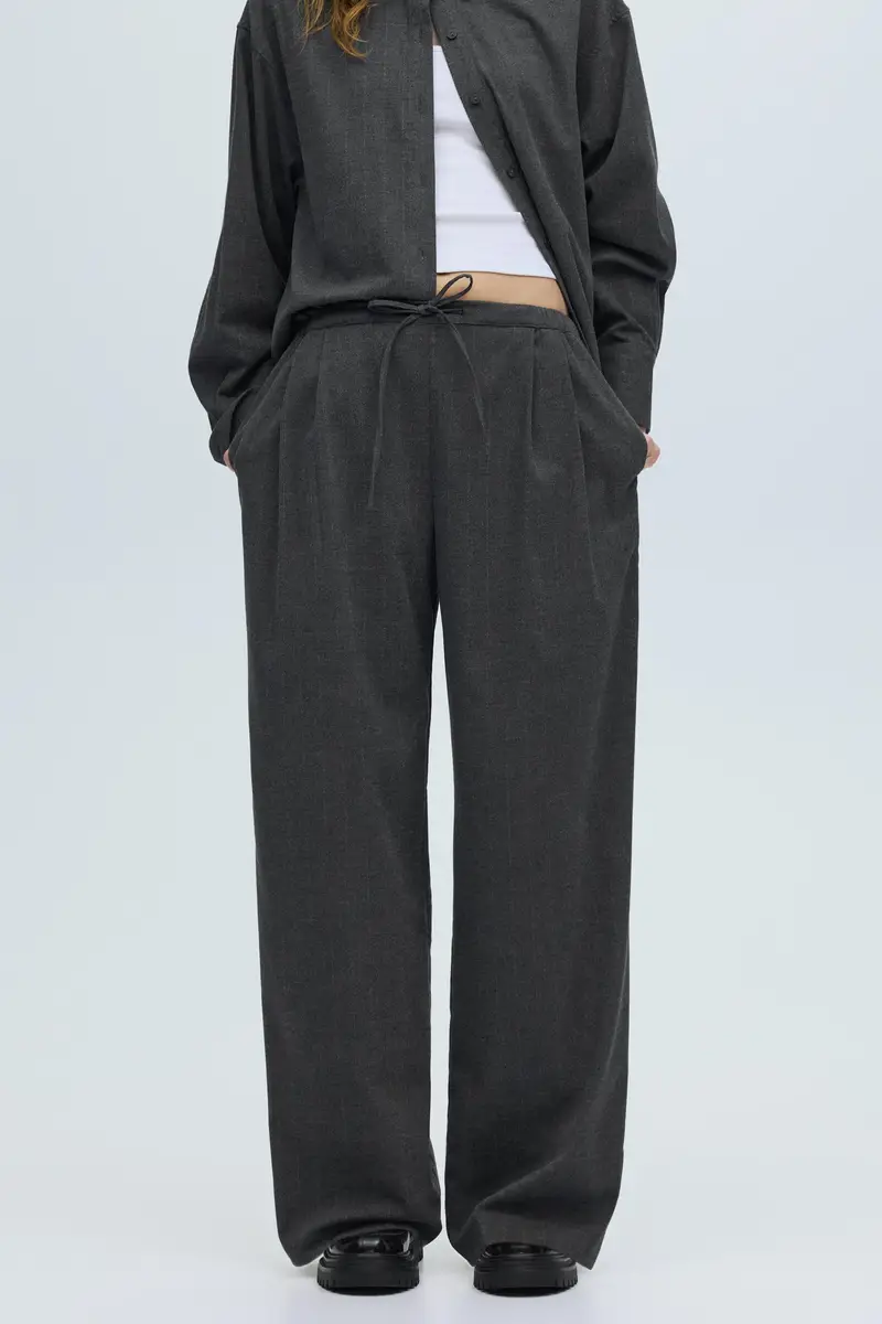 Pantaloni Jogger Gessato Grigio miniatura 2