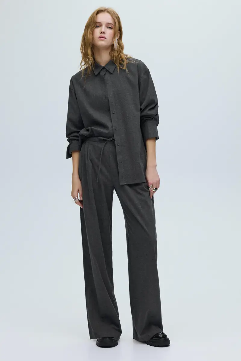 Pantaloni Jogger Gessato Grigio