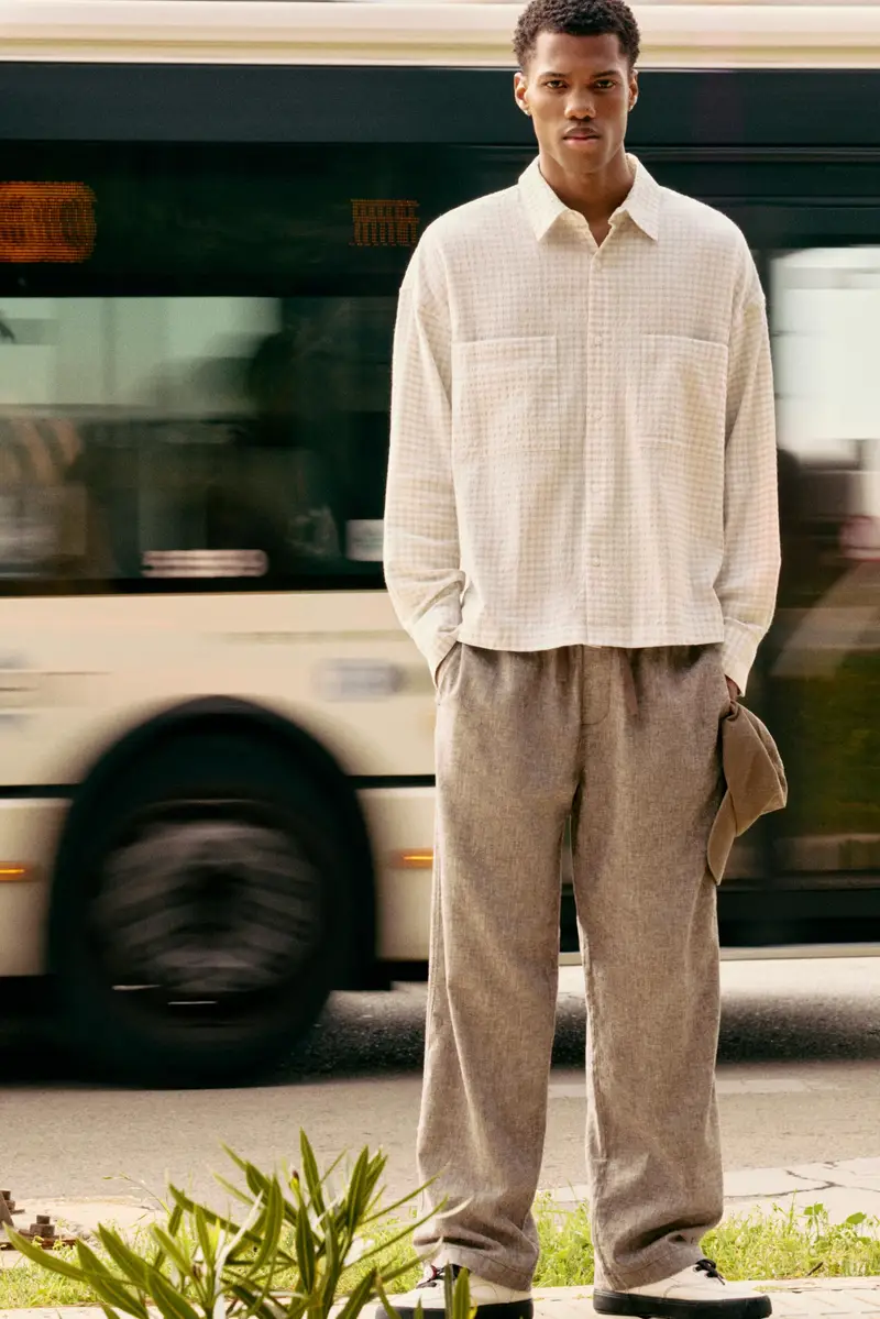 Pantaloni Jogger In Lino Cioccolato miniatura 2