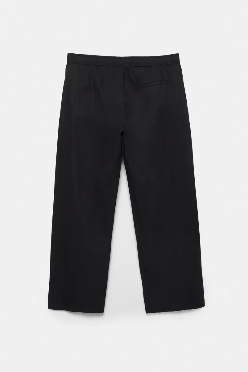 Pantaloni Jogger Misto Lino Nero miniatura 2