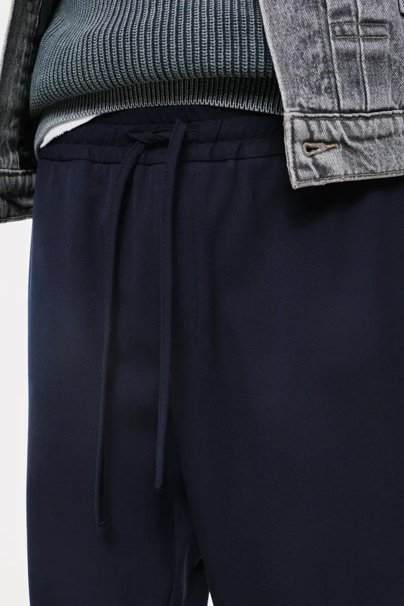 Pantaloni Jogger Tailored Fit Blu marino miniatura 3