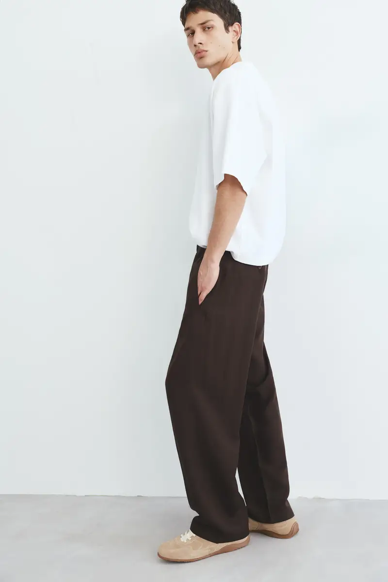 Pantaloni Jogger Tailored Fit Marrone