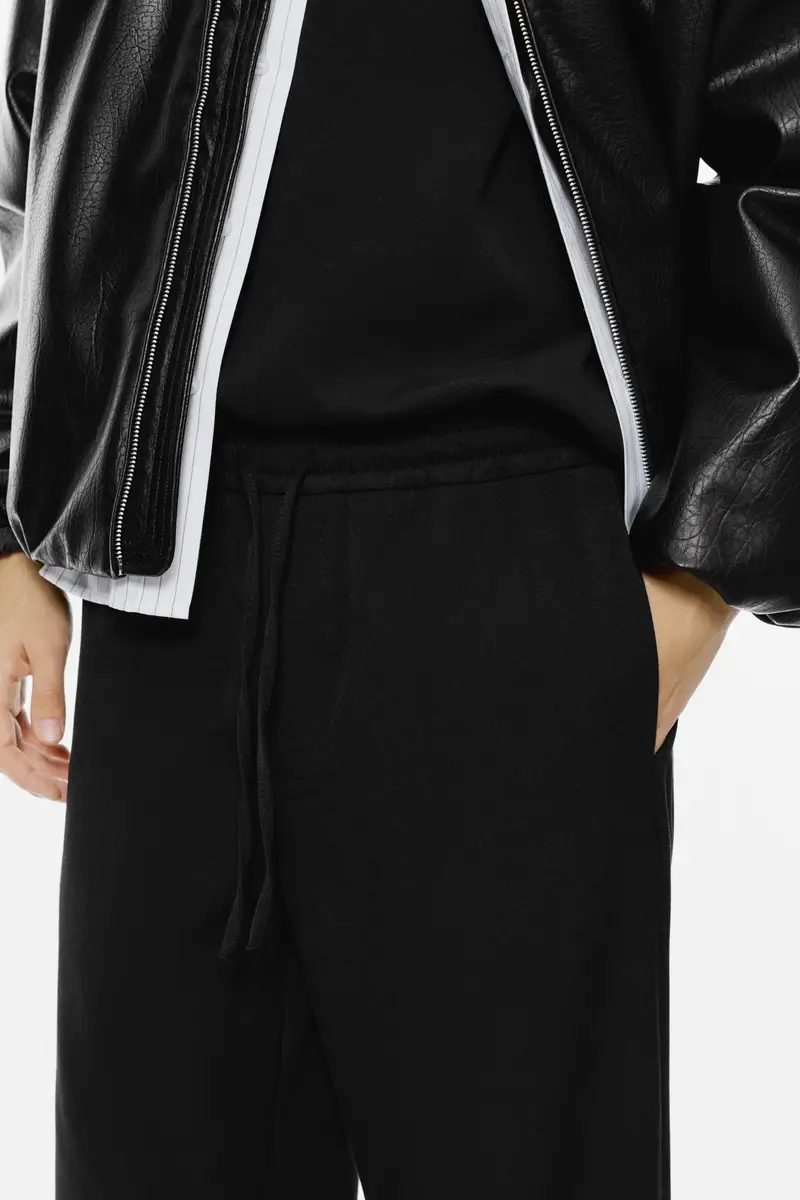 Pantaloni Jogger Tailored Fit Nero miniatura 3