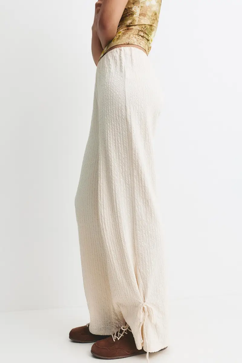 Pantaloni Misto Lino Nodi Beige miniatura 2