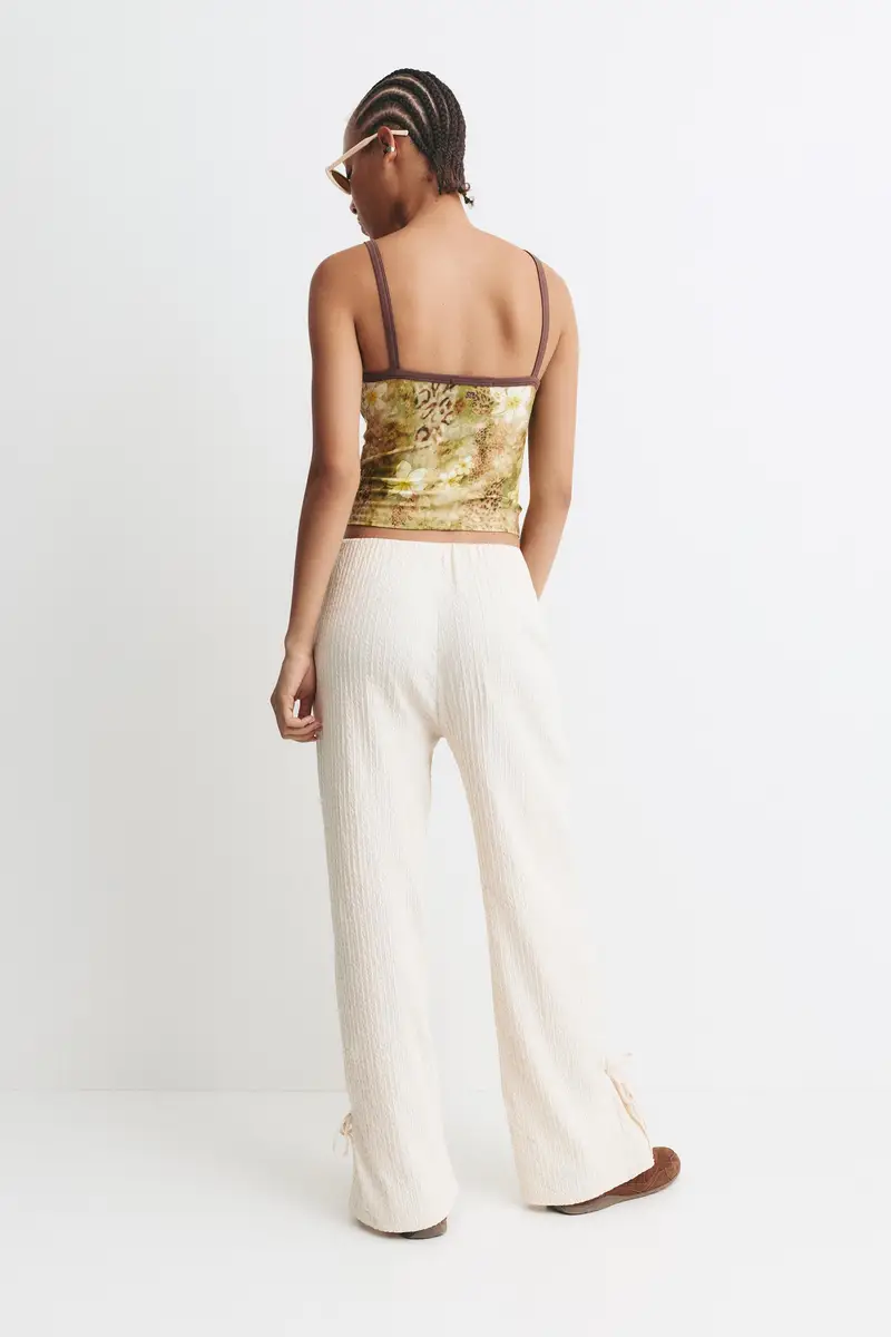 Pantaloni Misto Lino Nodi Beige miniatura 3