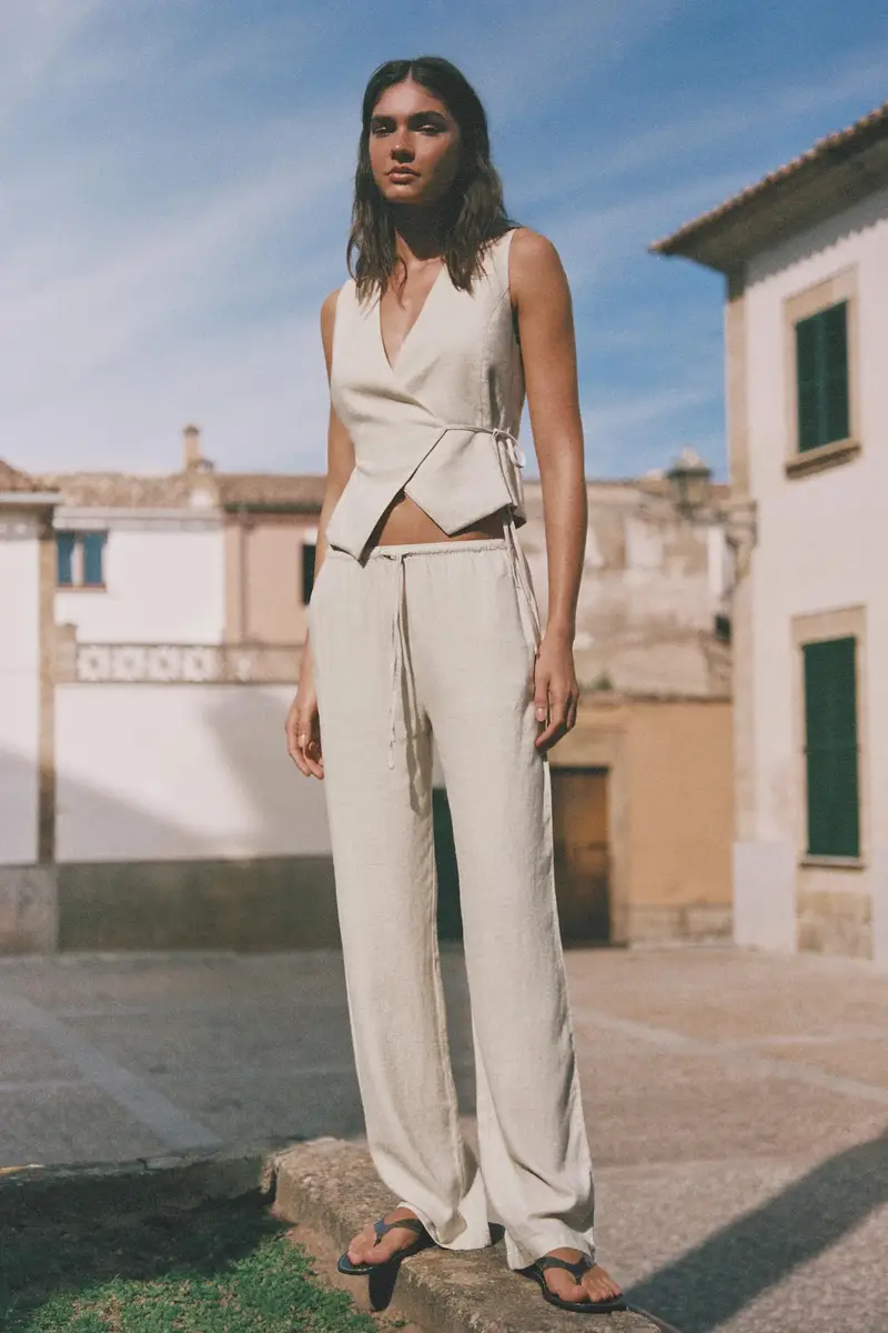 Pantaloni Morbidi In Lino Naturale