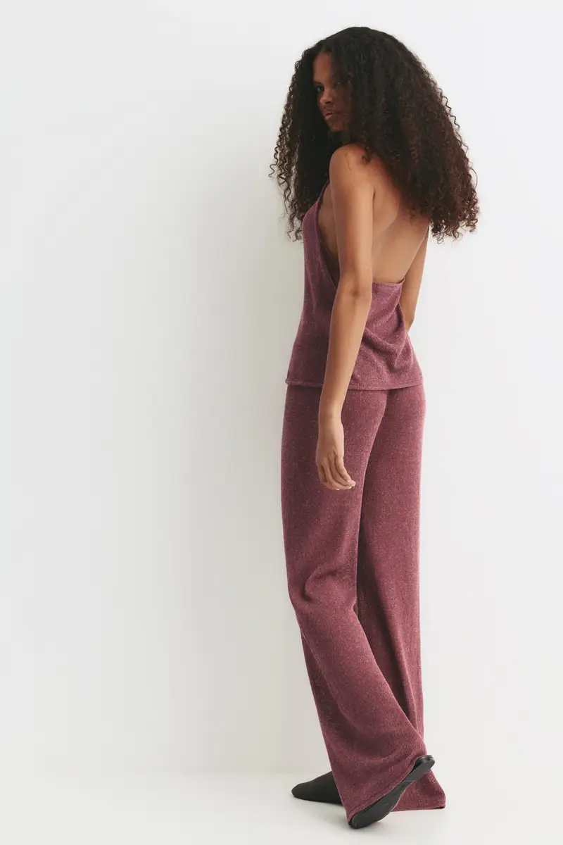 Pantaloni Morbidi In Maglia Granata chiaro miniatura 2