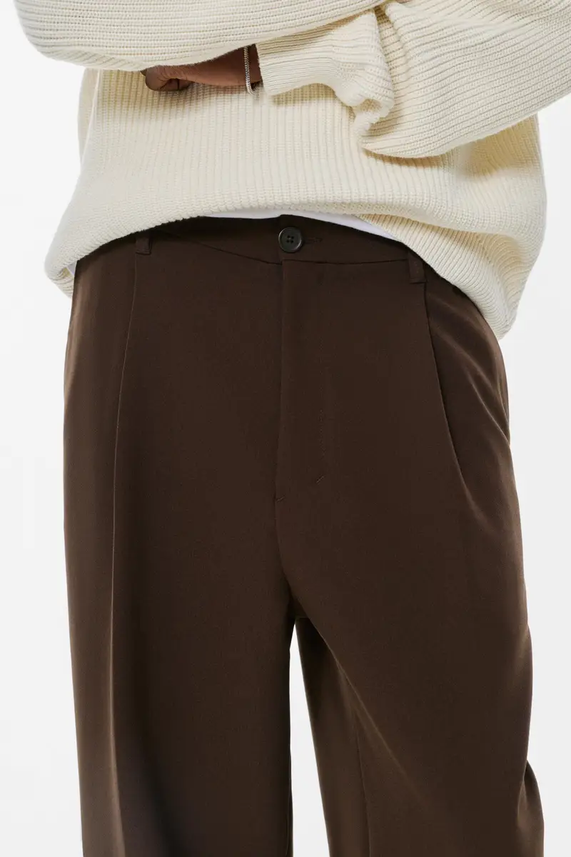 Pantaloni Tailored Fit Cioccolato miniatura 3