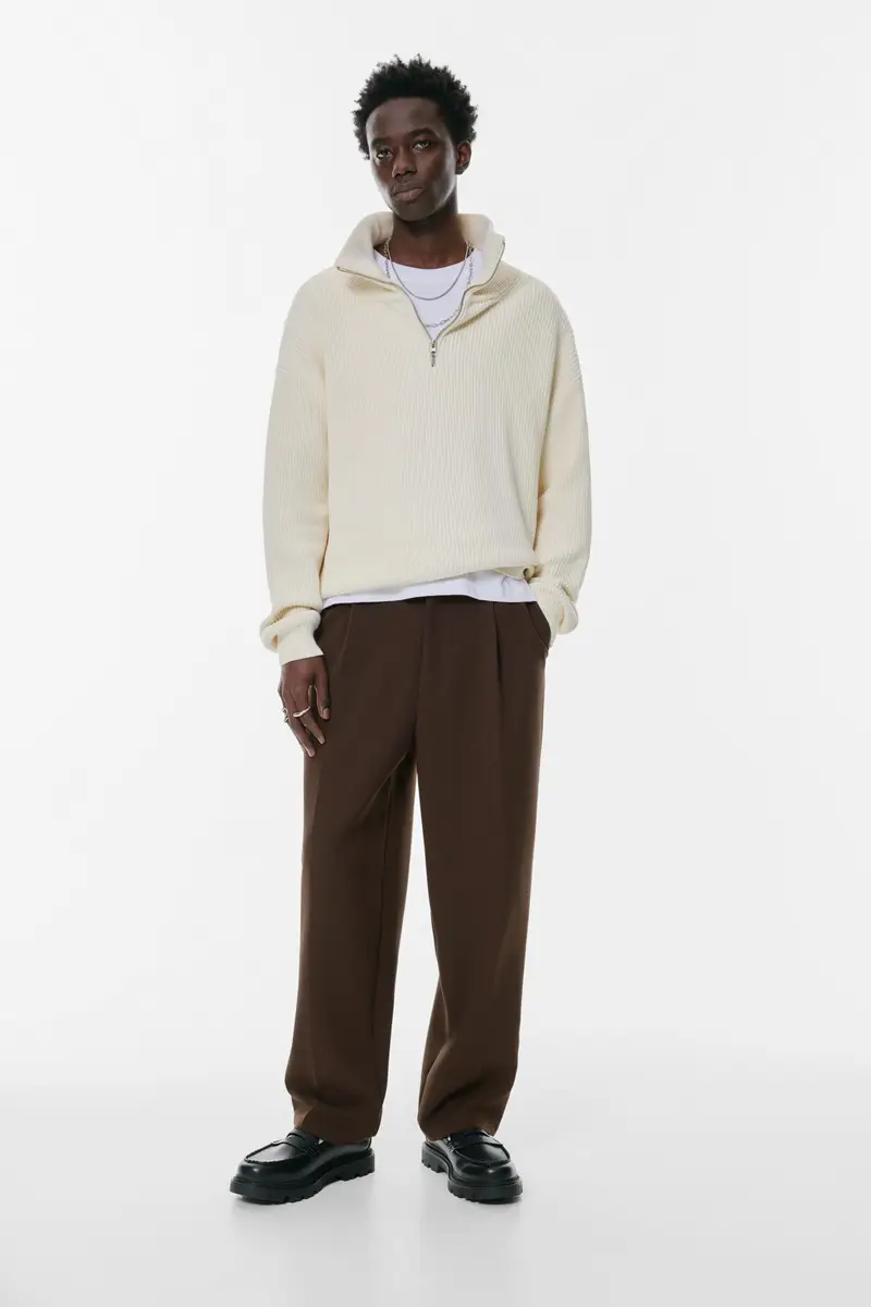 Pantaloni Tailored Fit Cioccolato