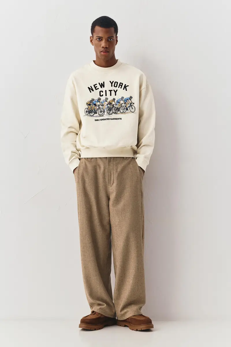 Pantaloni Tailored Fit Con Lana Marrone tostato miniatura 2