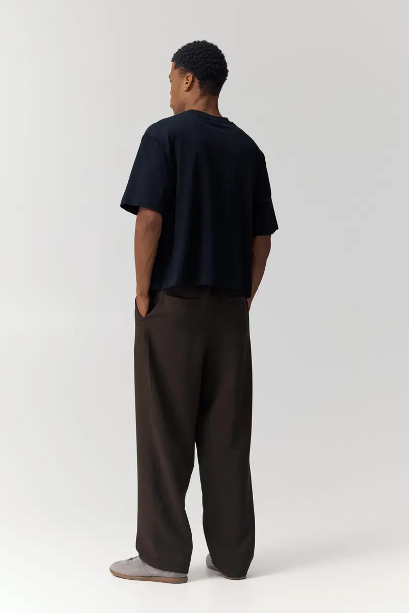 Pantaloni Tailored Fit Con Pinces Cioccolato miniatura 3