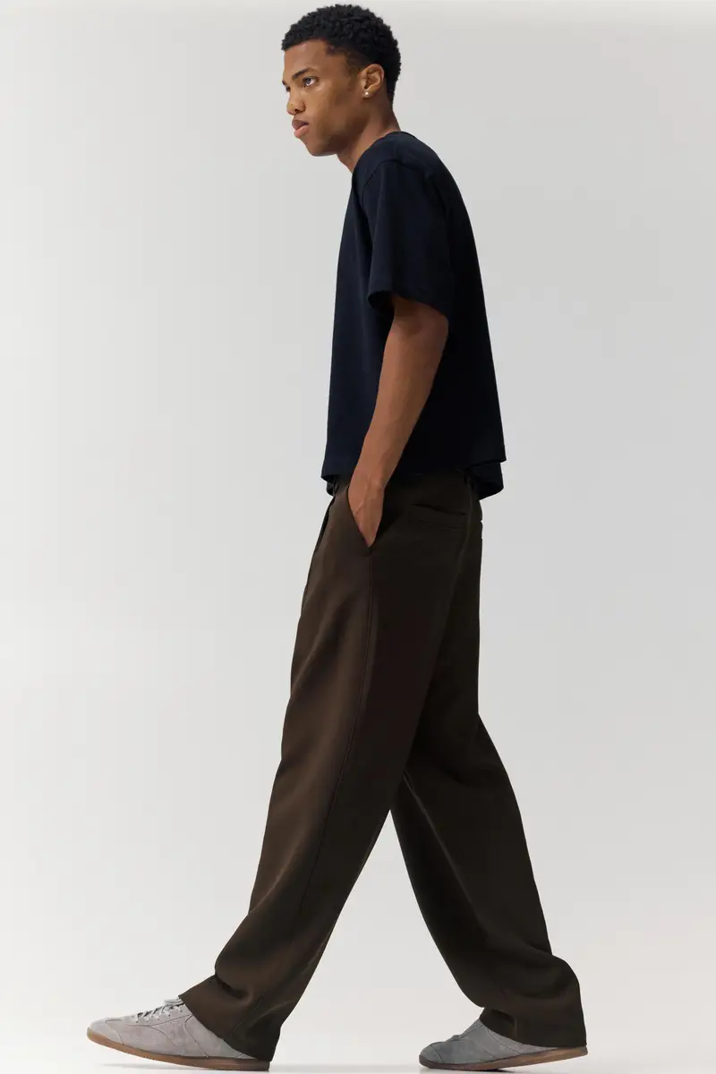 Pantaloni Tailored Fit Con Pinces Cioccolato