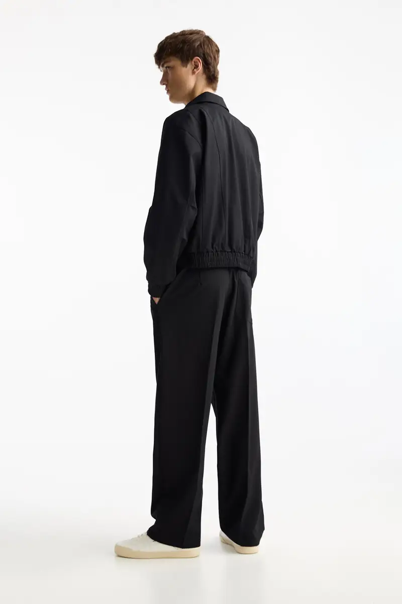 Pantaloni Tailored Fit Wide Leg Nero miniatura 2