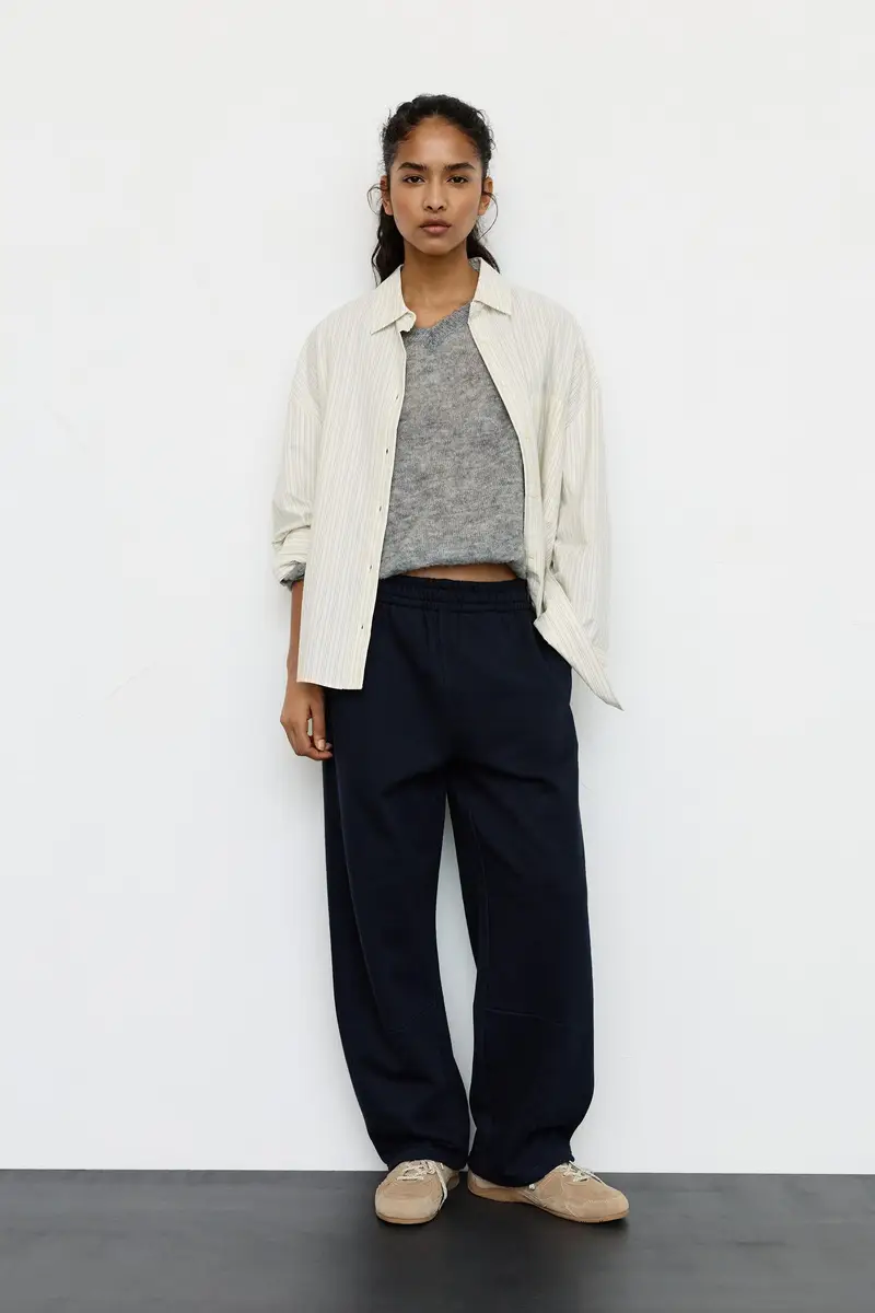 Pantaloni Tuta A Palloncino Blu marino