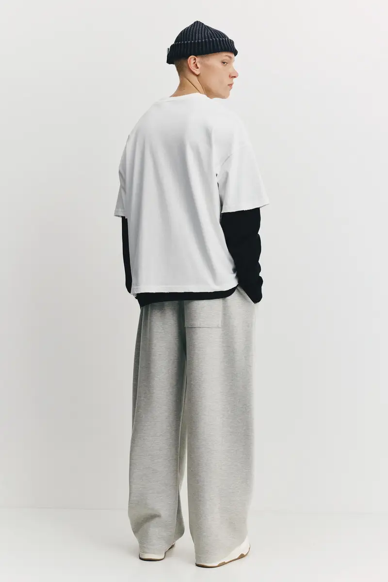 Pantaloni Tuta A Palloncino Interlock Grigio vigoré miniatura 3