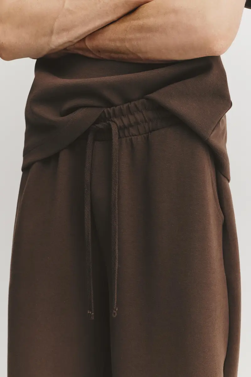 Pantaloni Tuta A Palloncino Interlock Marrone chiaro miniatura 3